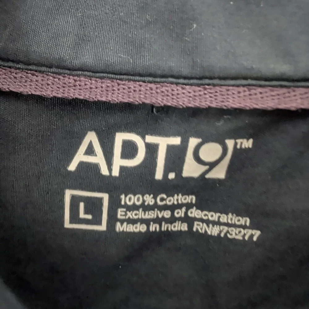 APT.9 Classic Cotton‎ Long Sleeve Everyday Comfort Button Up Shirt Black Size L